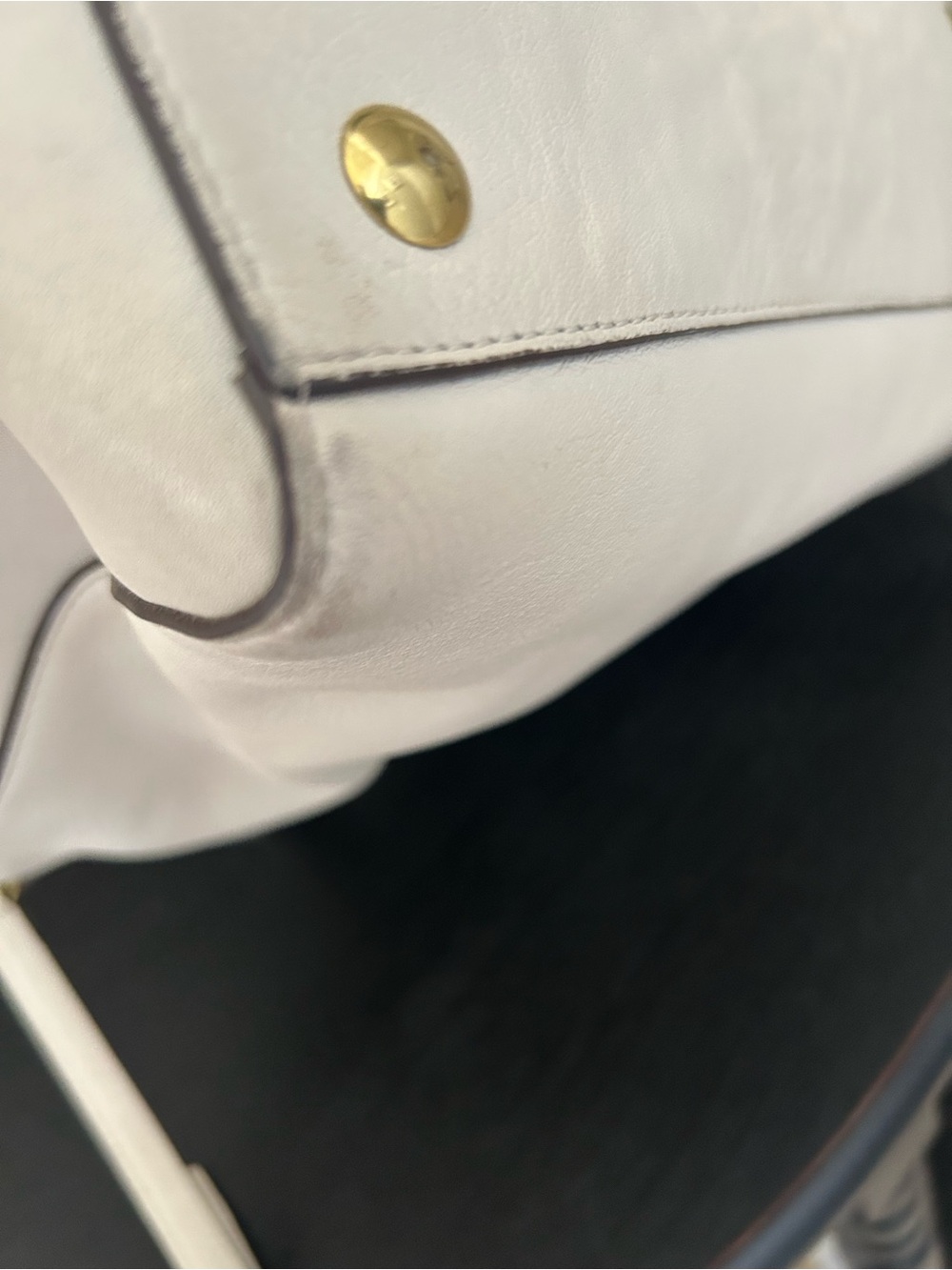 Coach Cream Leather Satchel with Tassels and Gold Hardware - Picture 10 of 16